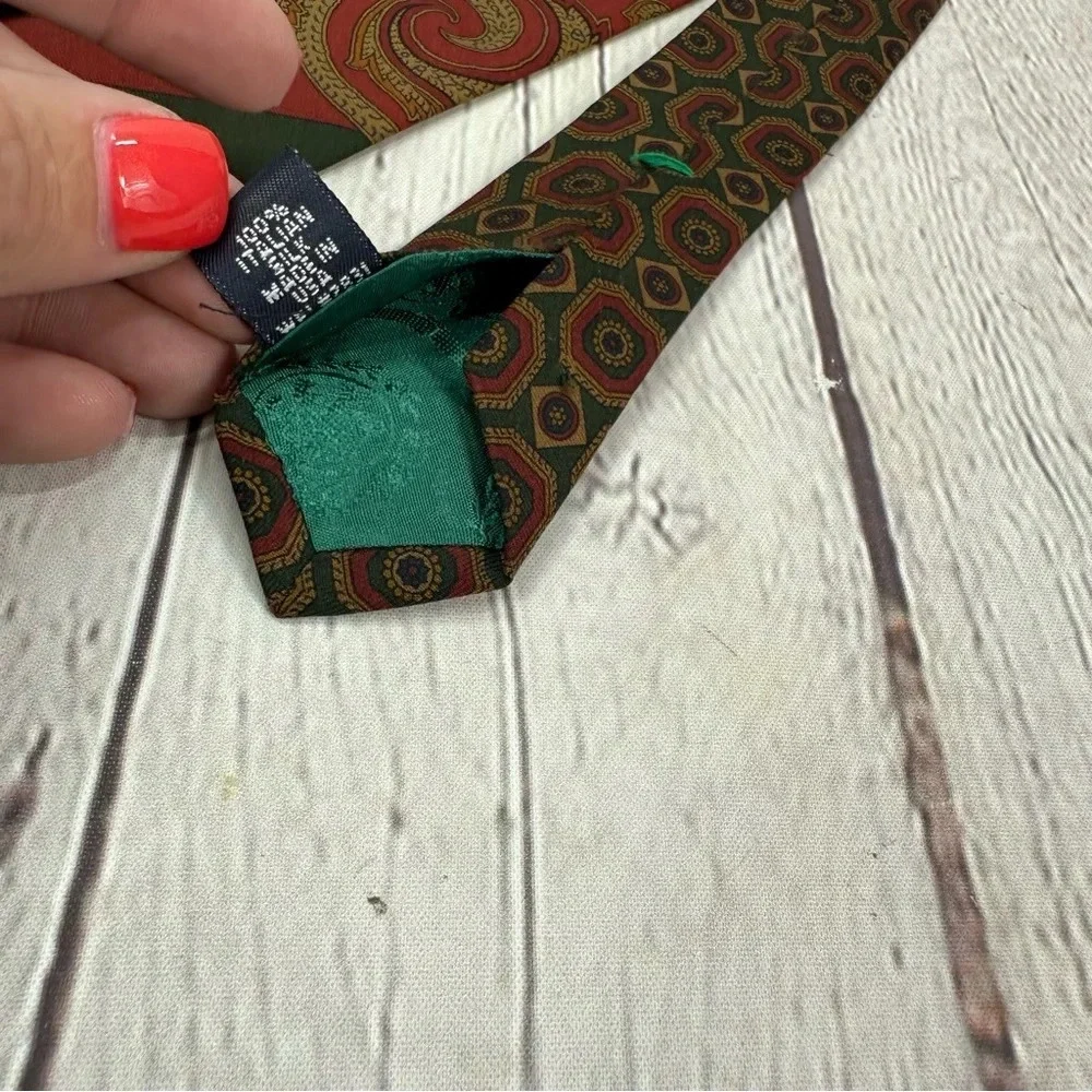 tommy hilfiger silk tie deep rich jewel colors preppy business office